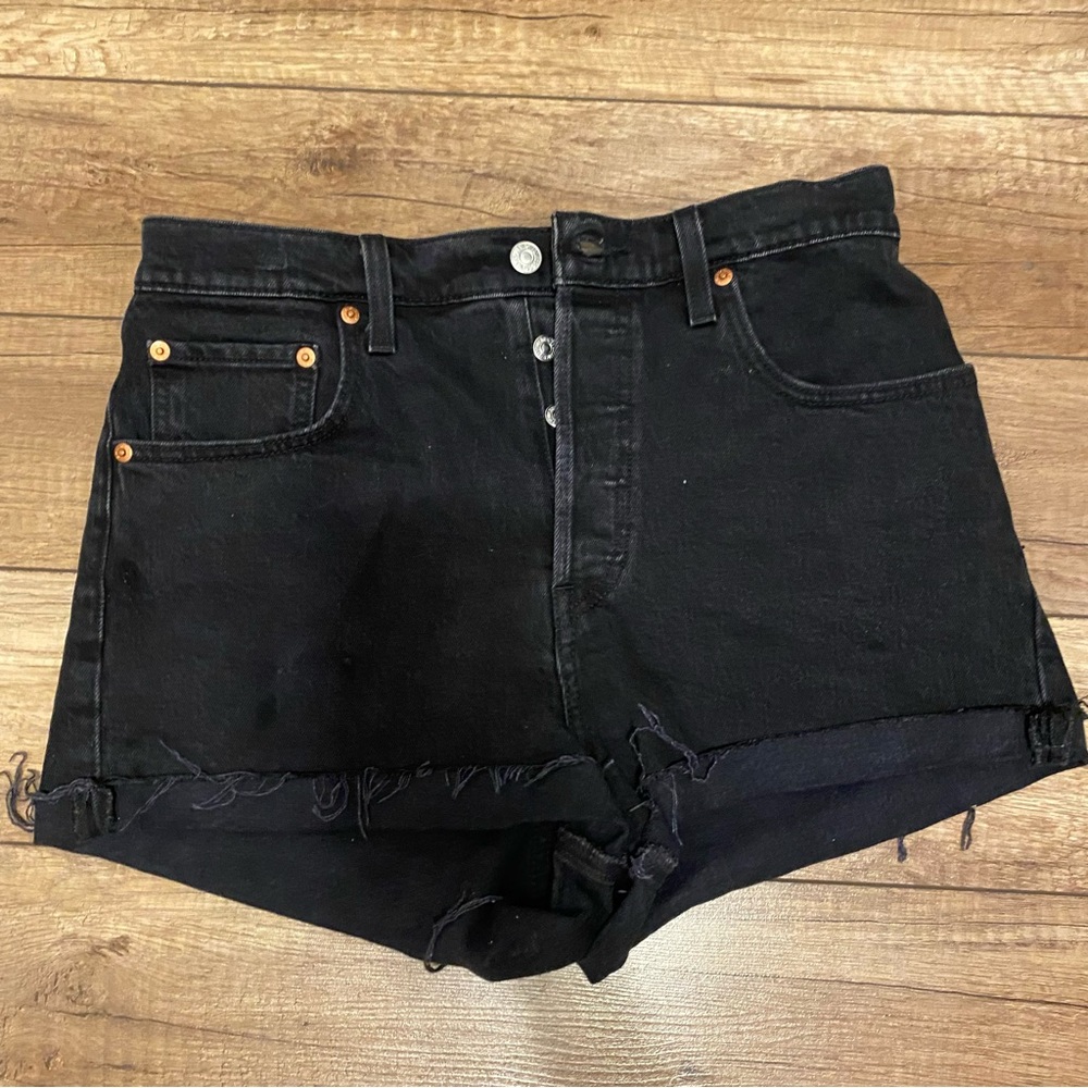 Levi's Black Ribcage Jean Shorts